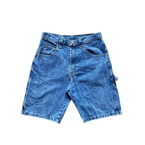 Vtg 90s Wrangler Mens Denim Carpenter Shorts 30 Skater Grunge Utility Outdoor